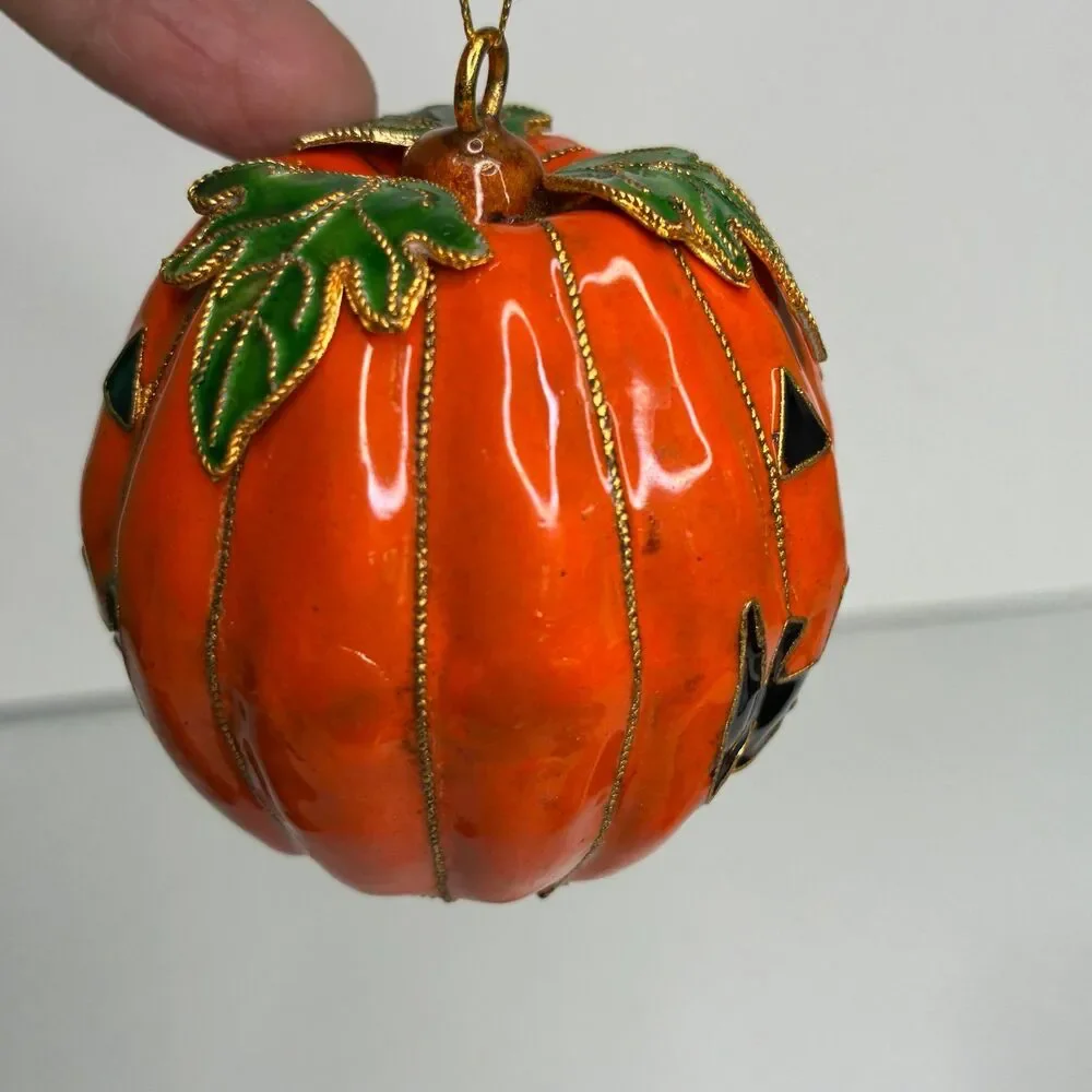 Smithsonian Institution Warshaw Coll 3 Halloween Ornaments Pumpkin Cat Ghost